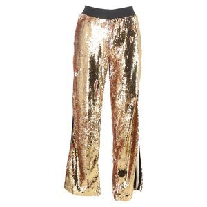 Serena Baute Sequin Trousers in Gold Polyester